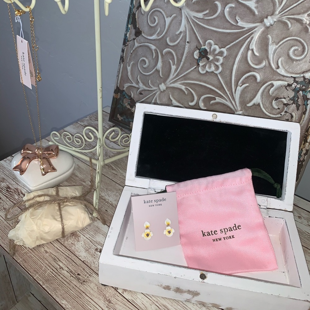 Kate Spade Precious Pansy Drop Earrings in Yellow